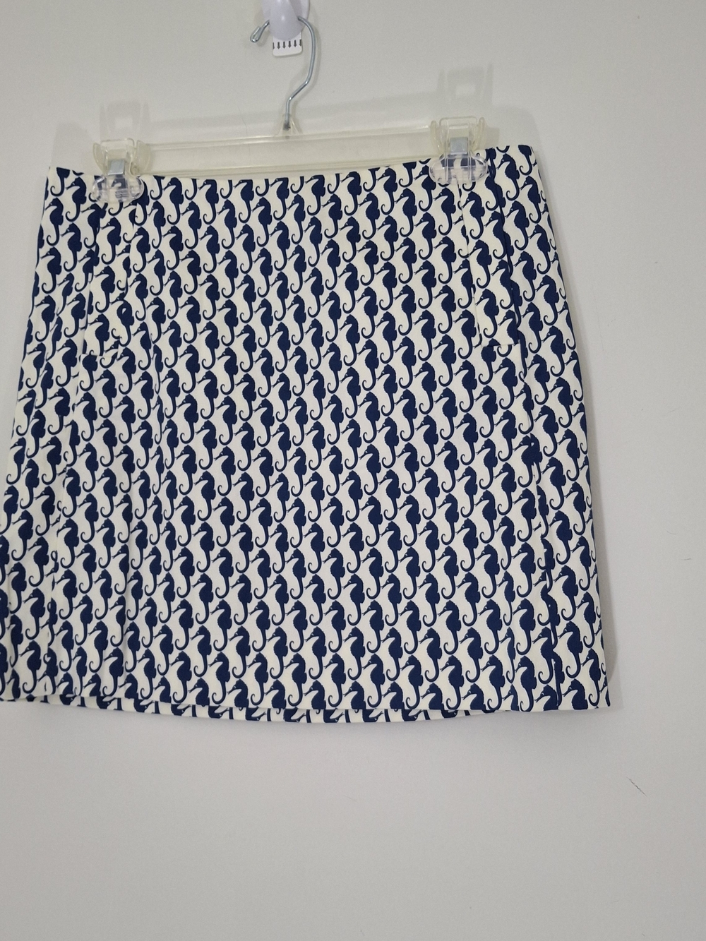 J. Crew Navy and White Seahorse-Pattern Mini Skirt, Size 2 - Picture 7 of 7